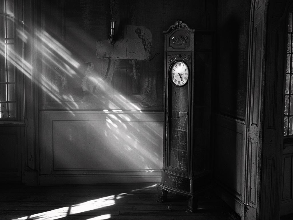 An old grandfather clock, symbolizing the race against time.